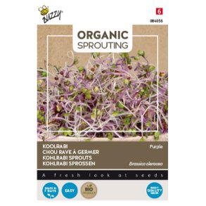 Kohlrabi Spirer - Brassica oleracea - �kologiske fr� - BUZZY� ORGANIC SPROUTING