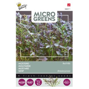 Sareptasennep - Brassica juncea Red Frills - Buzzy� Micro Greens
